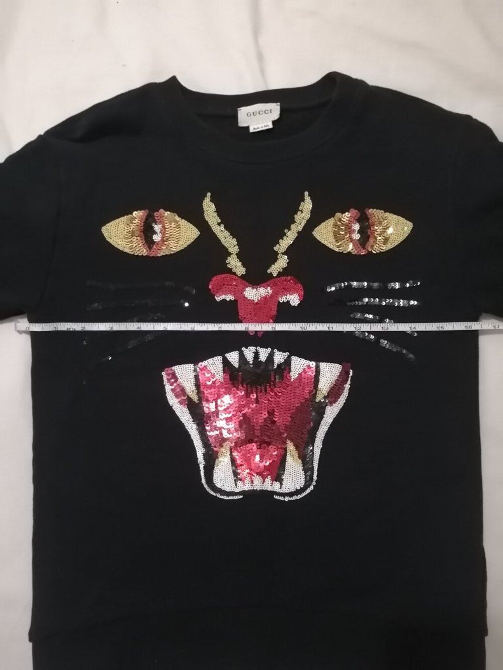 Gucci "Angry Cat" Sequin Face Kids Sweatshirt - Picture 5 of 10